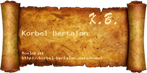 Korbel Bertalan névjegykártya