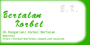 bertalan korbel business card